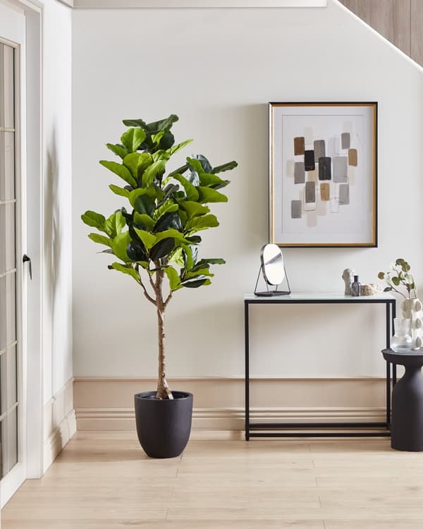 Kunstig Potteplante Grønn og Svart Syntetisk Materiale 162 cm Fikentre Dekorativt Innendørs Tilbehør