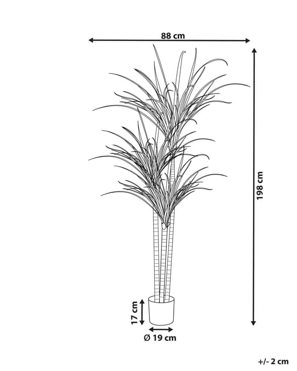 Kunstig Plante Grøn Syntetisk Plastik og Mos 198 cm Urtepotteskjuler med Falsk Plante til Gulv Dekorativ Stue Indendørs Tilbehør Entré Design