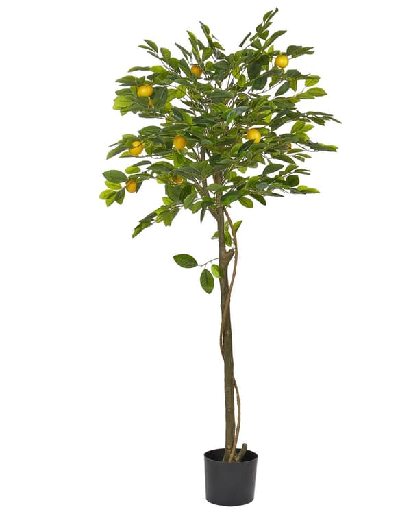 Kunstig potteplante citrongrønt syntetisk materiale 156 cm citrusindretning stue