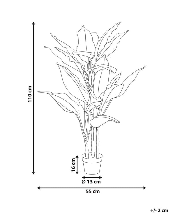 Konstgjord Dieffenbachia-växt Krukväxt Grön och Svart Syntetmaterial 110 cm Dekorativ inomhusaccessoar