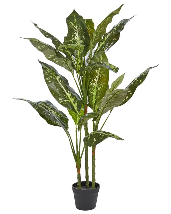 Konstgjord Dieffenbachia-växt Krukväxt Grön och Svart Syntetmaterial 110 cm Dekorativ inomhusaccessoar