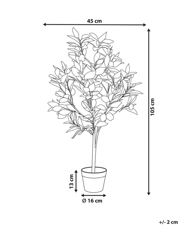 Konstgjord Krukväxt Grön och Svart Syntetisk 105 cm Material Dekorativ Inomhus Citrus Tillbehör