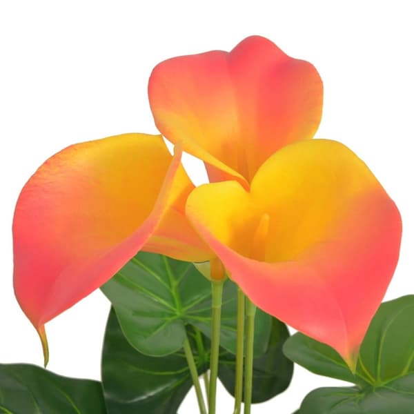 vidaXL Konstväxt Kalla med kruka 45 cm röd och gul -  Artificiell flora