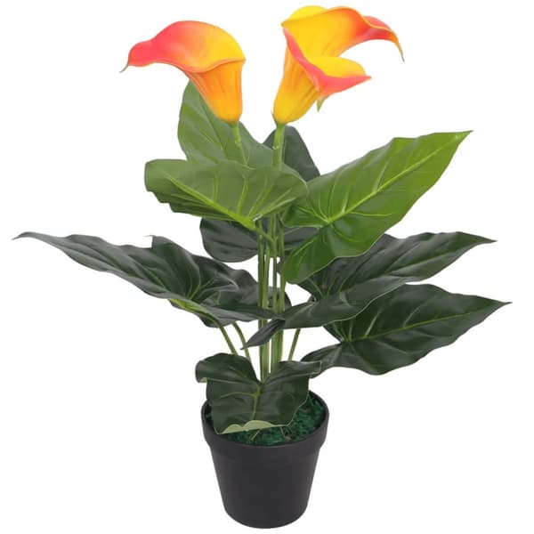 vidaXL kunstig kallalilje med potte 45 cm rød og gul -  Kunstig flora