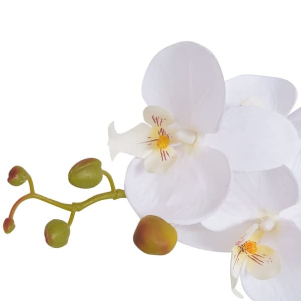 vidaXL Konstväxt Orkidé med kruka 65 cm vit -  Artificiell flora