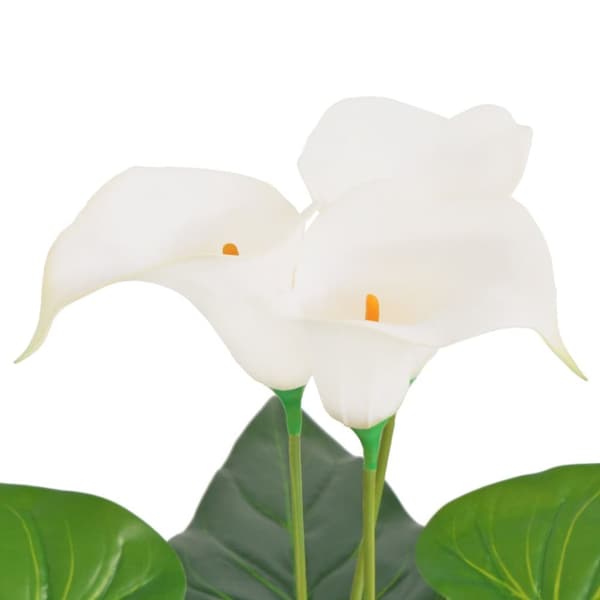 vidaXL kunstig kallalilje med potte 45 cm hvid -  Kunstig flora