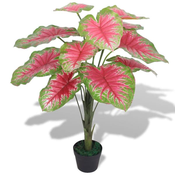 vidaXL Konstväxt Kaladium med kruka 85 cm grön och röd -  Artificiell flora