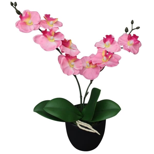 vidaXL kunstig orkidéplante med urtepotte 30 cm pink -  Kunstig flora