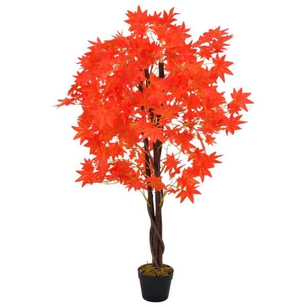vidaXL kunstig løvtræ med potte 120 cm rød -  Kunstig flora