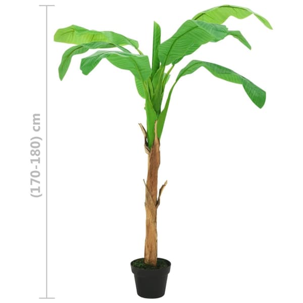 vidaXL Konstgjort bananträd i kruka 180 cm grön -  Artificiell flora