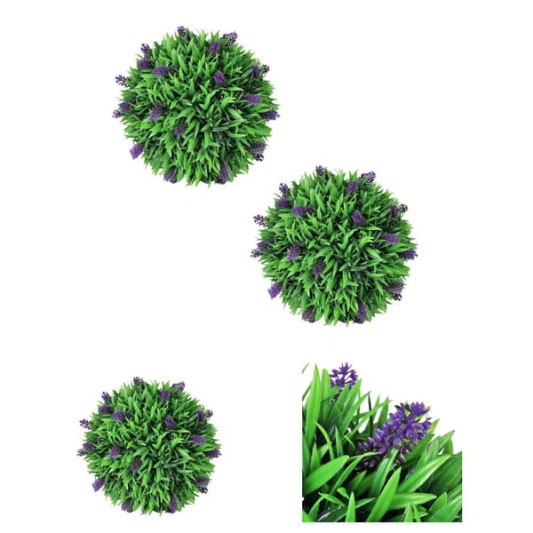 Konstväxt buxbomboll med lavendel 30 cm -  Artificiell flora
