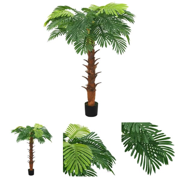 The Living Store Tekokasvi japaninkäpypalmu ruukulla 160 cm vihreä -  Tekokasvit