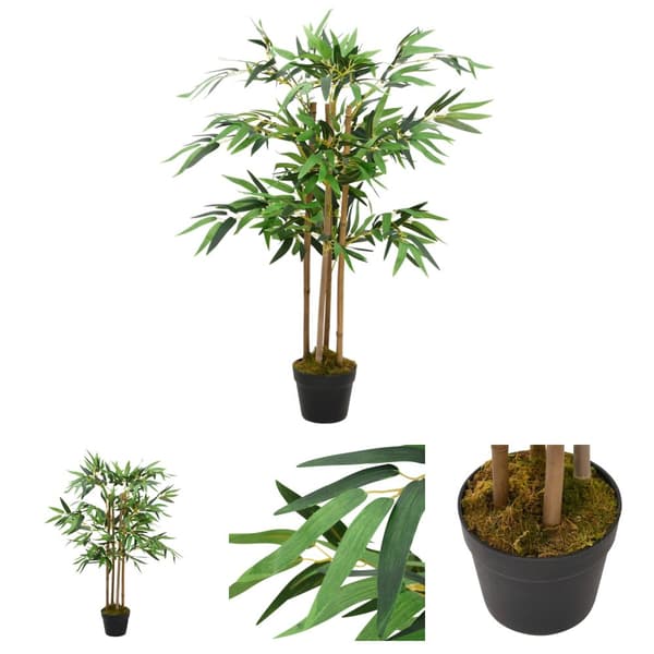 The Living Store kunstig bambusplante Twiggy med potte 90 cm -  Kunstig flora