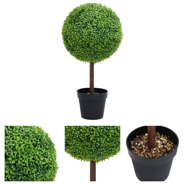 The Living Store kunstig buksbom med krukke 50 cm kugleformet grøn - Kunstig flora