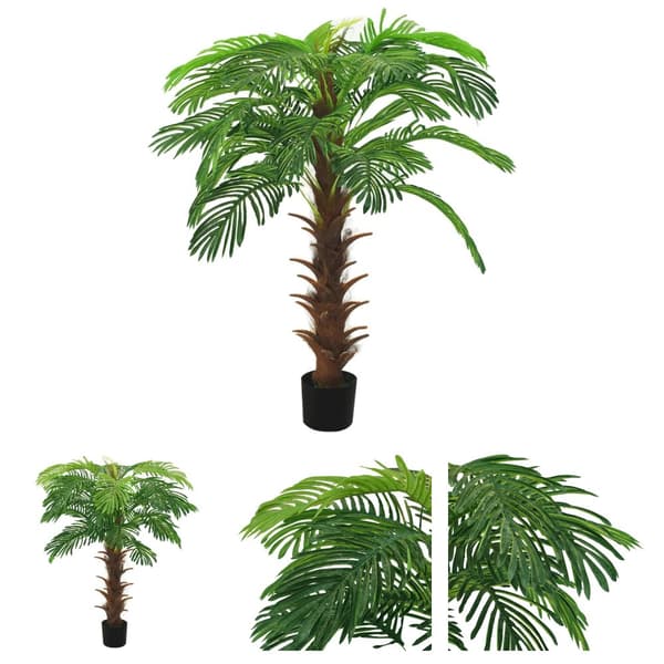 The Living Store Konstväxt kottepalm med kruka 140 cm grön -  Artificiell flora