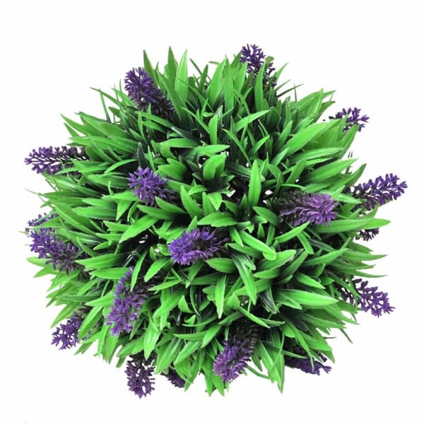 Sæt med 2 kunstige buksbom-kugler med lavendel 28 cm - Kunstig flora