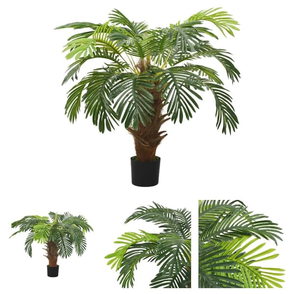 The Living Store kunstig cycaspalme med potte 90 cm grøn -  Kunstig flora