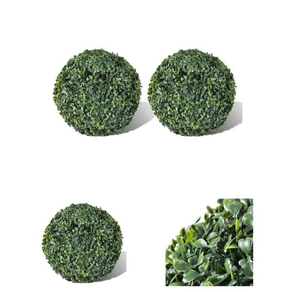 The Living Store Konstväxt Buxbom 2 st bollar 27 cm -  Artificiell flora