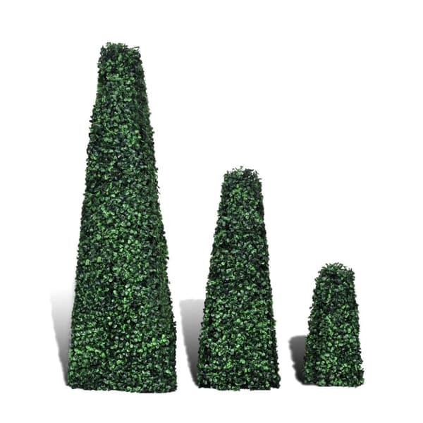 Buxbomträd pyramid 3 st -  Artificiell flora