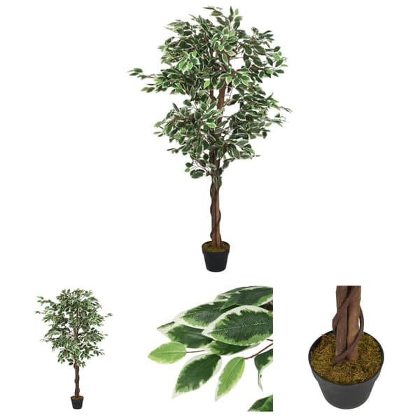 The Living Store kunstig violinfigen 630 blade 120 cm grøn - Kunstig flora