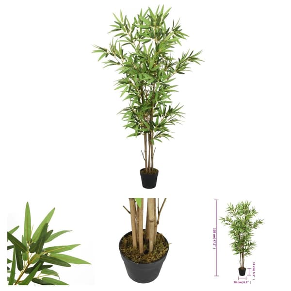 The Living Store Konstväxt bambu 552 blad 120 cm grön -  Artificiell flora
