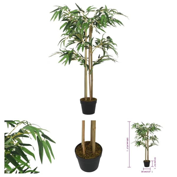 The Living Store Konstväxt bambu 760 blad 120 cm grön - Artificiell flora