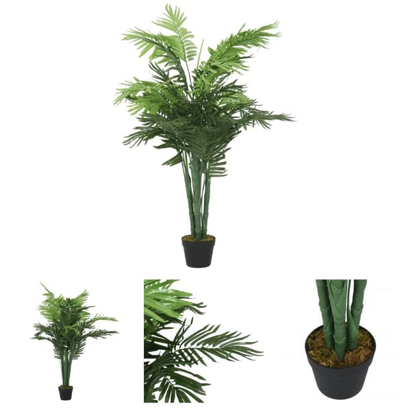 The Living Store kunstig palme 18 blade 80 cm grøn -  Kunstig flora