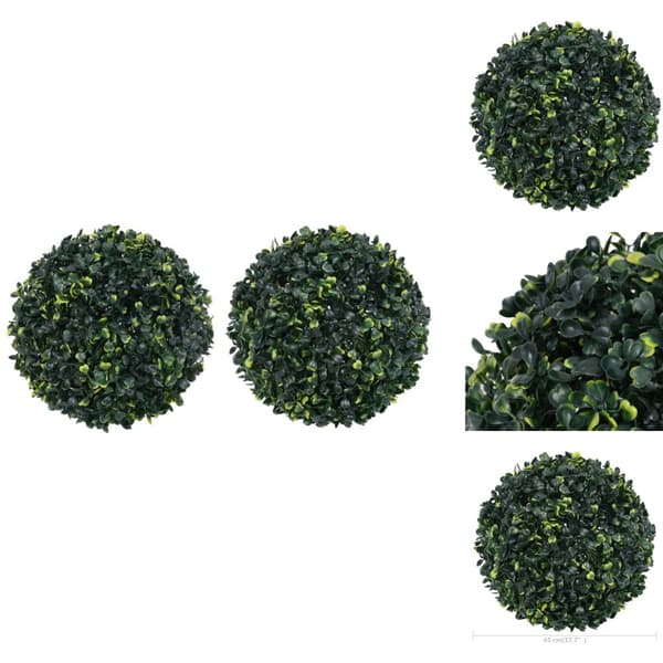 Kunstig flora - Living kunstige buksbom 2 stk. 45 cm kugleformet