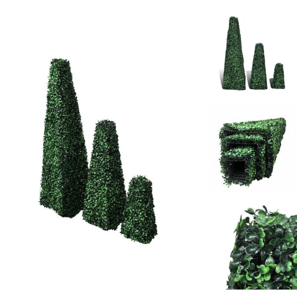 Kunstig flora - Living kunstig pyramide-planteskulptursæt 3 dele 95 cm