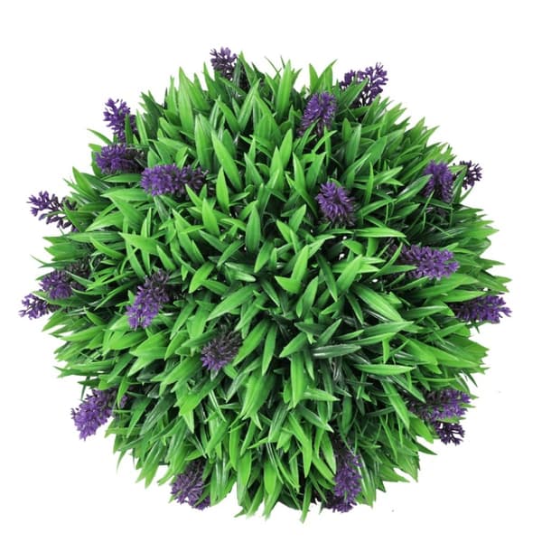 Artificiell flora - Konstväxt buxbomboll med lavendel 30 cm