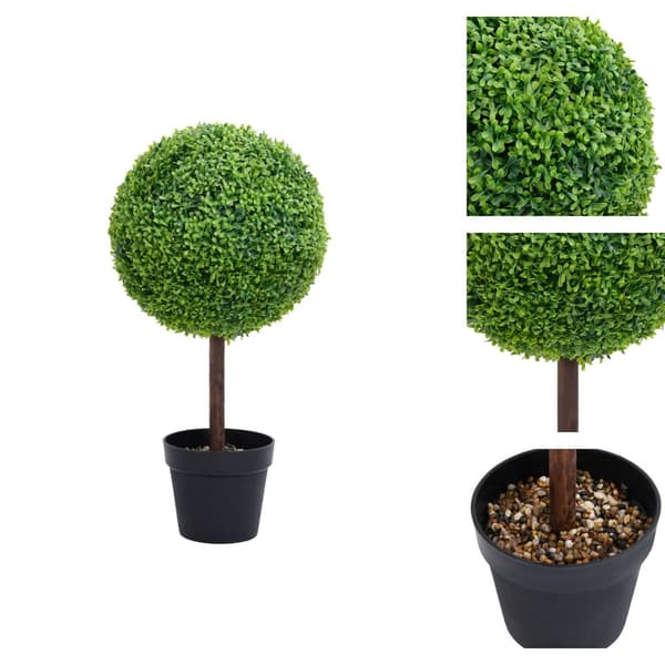 Kunstig flora - Living kunstig buksbom med krukke 50 cm kugleformet grøn