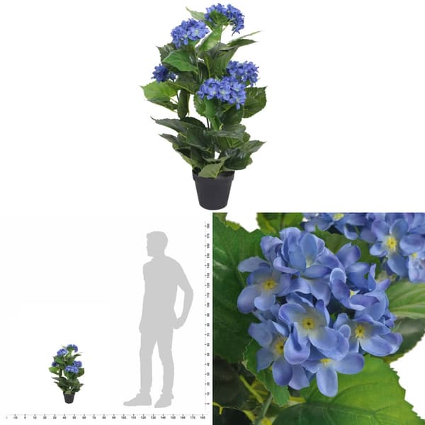 Konstväxt Hortensia med kruka 60 cm blå - Konstgjorda Växter - Konstgjorda Växter - Home & Living