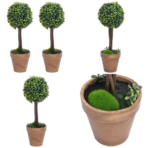Konstväxt buxbom 2 st bollformad med kruka 56 cm grön - Konstväxt - Konstväxter - Home & Living