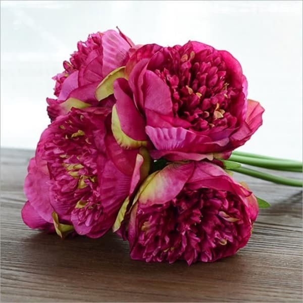 Konstgjord pion - Silke - Fuchsia
