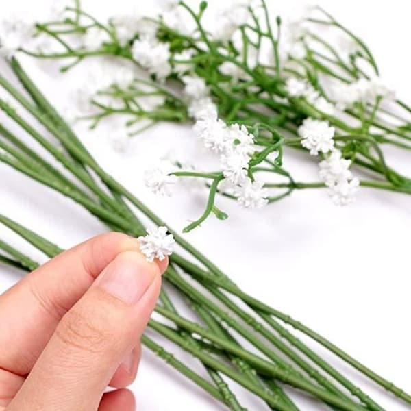 12 st konstgjorda blommor Set med 12 buketter falska blommor Gypsophila växter för bröllop hem DIY dekoration