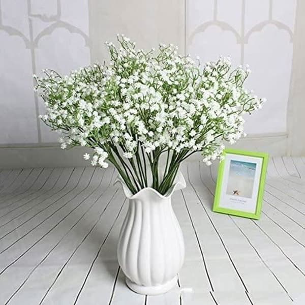 12 st konstgjorda blommor Set med 12 buketter falska blommor Gypsophila växter för bröllop hem DIY dekoration