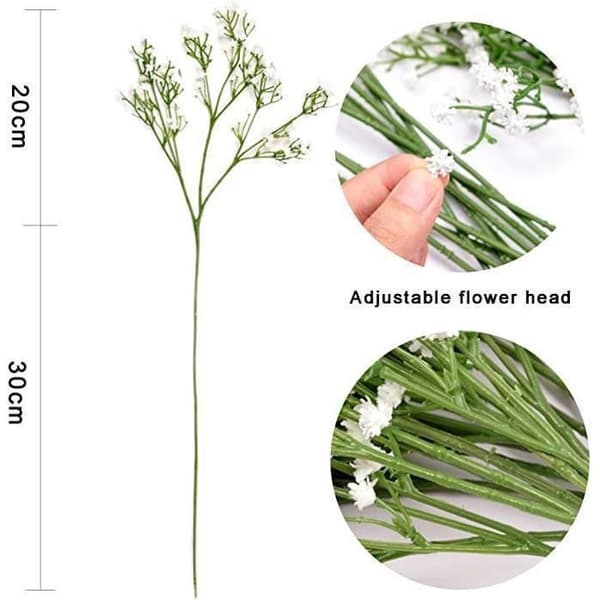 12 st konstgjorda blommor Set med 12 buketter falska blommor Gypsophila växter för bröllop hem DIY dekoration