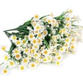 Miniatyrbild 1 av 4: Konstgjord tusensköna blomma, 7 st konstgjord plastblomma, utomhus kraftiga grönska buskar växter (vita)