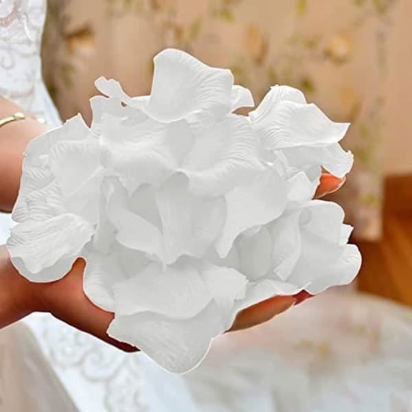 5000st konstgjorda vita kronblad Non-woven tyg Bröllop Alla hjärtans dag Festdekoration Rosenblad
