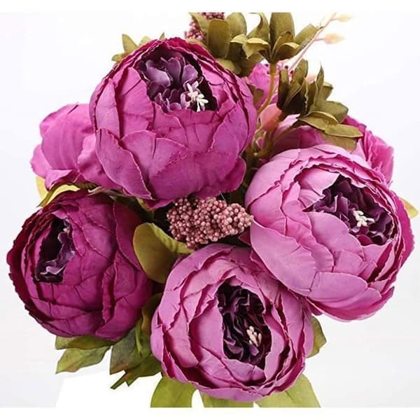 Lila pioner 2 st Sidenpioner Falska blombukett dekorativa blommor