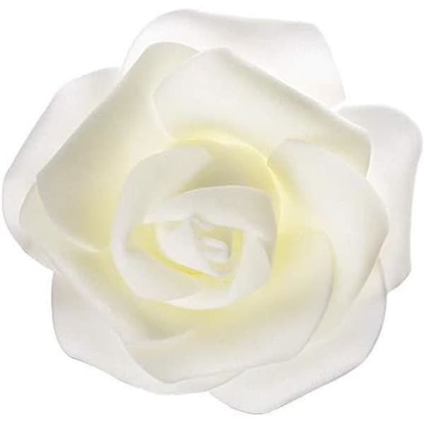 50 st Vit 7 cm 7 Fake Foam Rose Flower Heads Bröllop DIY Material Blomma Tillbehör