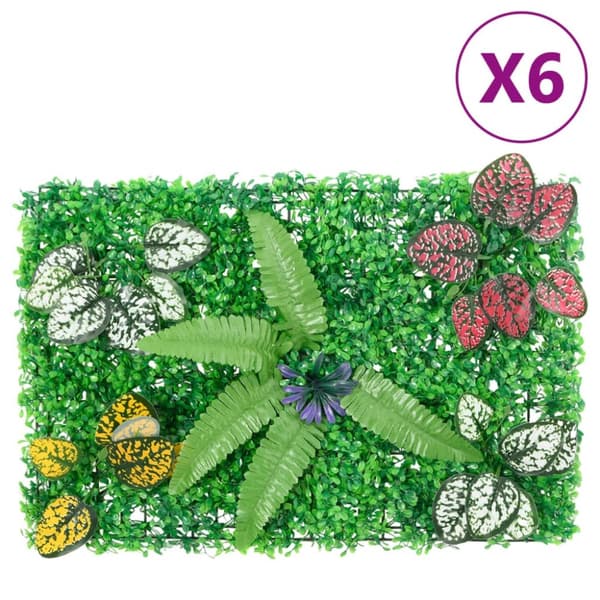 vidaXL Gjerde med kunstige planter 6 stk grønn 40x60 cm