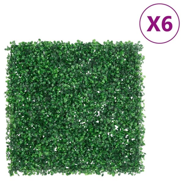 vidaXL Gjerde med kunstige buskblader 6 stk grønn 50x50 cm