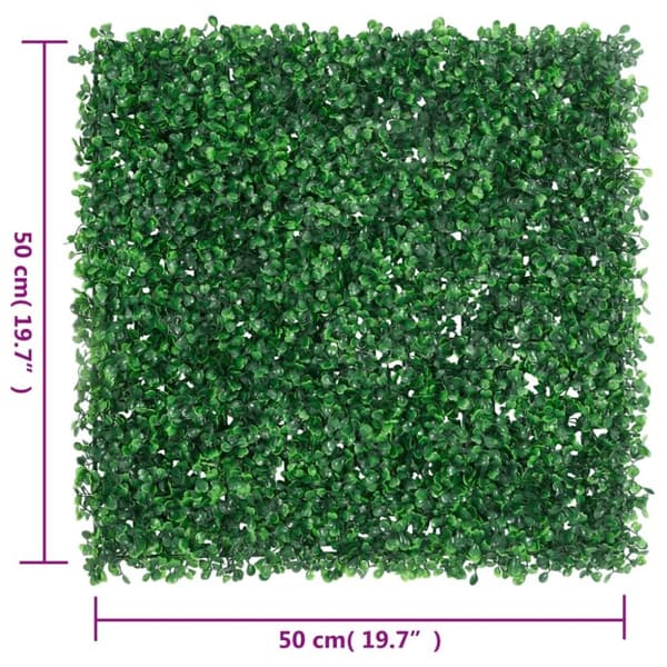 vidaXL Keinotekoinen pensasaita 6 kpl vihreä 50x50 cm