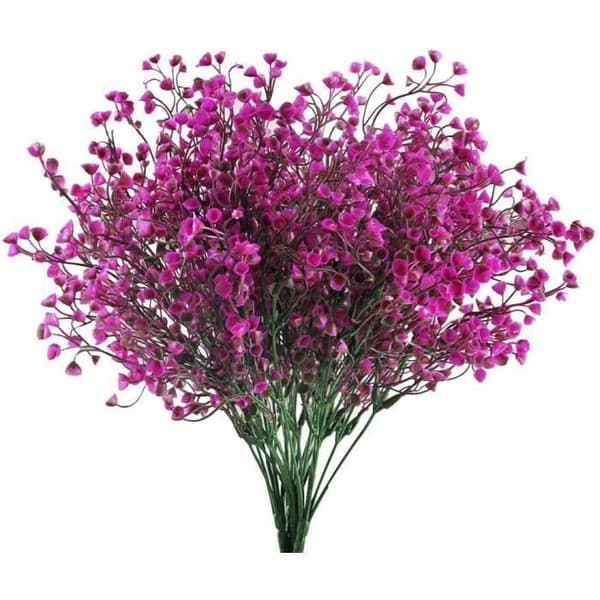 4-pack konstgjorda dekorativa blomsterbuskar för blomsterarrangemang, mittpunkt, trädgårdsdekoration (Fuchsia)