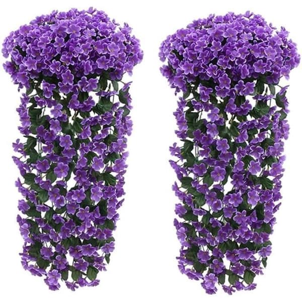 2-pack 90 cm Lila konstgjorda blåregn Blommor Lila Vägghängande Blomma Vinrankor Bröllopsdekoration Blommor