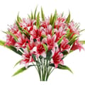 Miniatyrbild 1 av 4: Konstgjorda blommor Röd lilja - BIGILANTUH - 4st - Miljövänlig plast - Heminredning för bröllop
