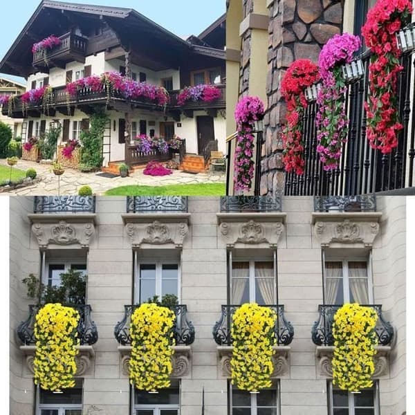 2-pack 90 cm Gula konstgjorda blåregn Blommor Lila Vägghängande Blomma Vinrankor Bröllopsdekoration Blommor