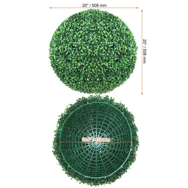 Konstgjorda Topiarybollar, Hållbart PE-material, Underhållsfri Design,20 tum