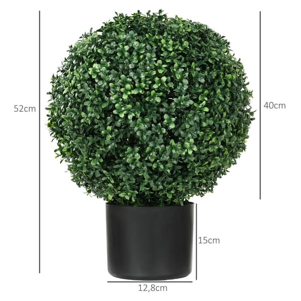 Rootz konstgjorda växter - Sfäriska buxbom - UV-skydd - Högkvalitativ plast - Evergreen Flair - 52cm x Ø40cm - Orange Kruka